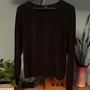 Eileen Fisher black silk top